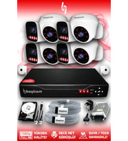 Bayicam 8 Kameralı Zebra 4 İç Kamera Set 320 GB 5 MP Full HD Gece Görüşlü Güvenlik Kamerası Sistemi