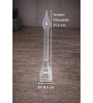 Şeffaf Akrilik Saat Standı – Masaüstü Saatlik, Takı ve Bileklik Standı (12 x 7,5 cm)