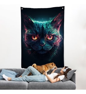 Savaşçı Kedi Duvar Örtüsü-7900