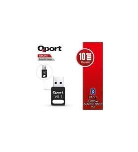 QPORT Q-BLU5.1 USB Bluetooh V5.1 Adaptör