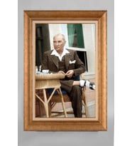 Çerçeveli Paspartulu Atatürk Tablo a568 (Gold)