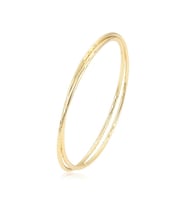 İkili İnce Dokulu Minimalist 14 Ayar Altın Rengi Kaplama Halka Kadın Bilezik (Gold)