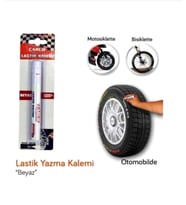 Lastik yazma kalemi bilyalı beyaz 1 adet