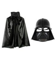 Çocuk Boy Yıldız Savaşları  Wars Darth Vader Maskesi Ve 90 Cm Pelerin Seti Siyah