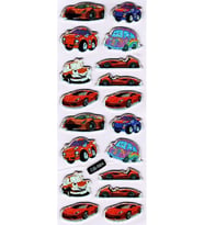 Sticker Kabartmalı Sticker Defter Planlayıcı Etiket (cb584) 16x7 cm- Kırmızı Araba