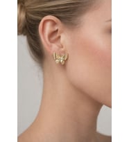 Kelebekli zirkon taşlı küpe (Gold)