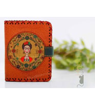 Frida Figürlü Küçük Cüzdan Etnik Bohem Retro Style - Taba