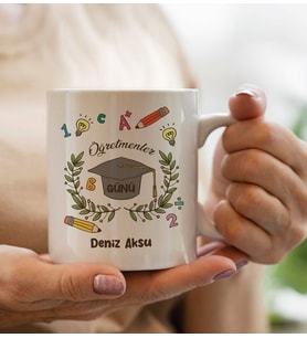 BK Gift Kişiye Özel Öğretmenler Günü Tasarımlı Beyaz Kupa Bardak - 14, Öğretmene Hediye, Öğretmenler Günü