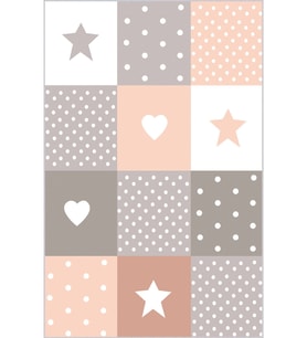 Eliana Home Baskılı, Yıkanabilir Kaymaz Taban Çocuk Halısı LNA4082-SD730 100x150 cm (Pembe)