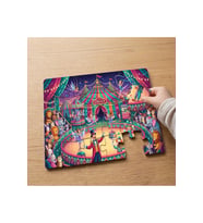 Sirk Sahnesi Tasarımlı 24 Parça Ahşap Çocuk Puzzle
