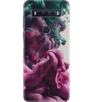 TCL 10 SE Kılıf Resimli Silikon Kılıf Pink Green Cloud 1306