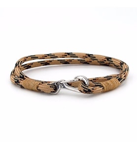 SÜTLÜ KAHVE PARACORD METAL KANCA İKİ SIRA ERKEK BİLEKLİK M011H