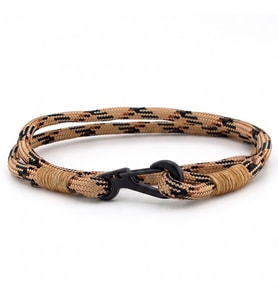SÜTLÜ KAHVE PARACORD METAL KANCA İKİ SIRA ERKEK BİLEKLİK M011H