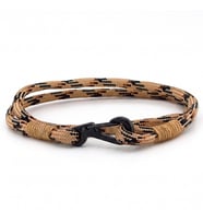 SÜTLÜ KAHVE PARACORD METAL KANCA İKİ SIRA ERKEK BİLEKLİK M011H