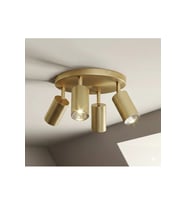 GU10 Dörtlü LED Tavan Spot Avize Mat Altın Gold Eskitme Kaplama Os ram Marka Tasarruflu LED Ampül