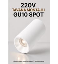 Beyaz Metal GU10 Spot Armatür 4000K Gün Işığı - Ampul Dahil