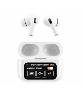 Pro 2 Ekranlı TWS 5.0 Kulak İçi Bluetooth Kulaklık Beyaz
