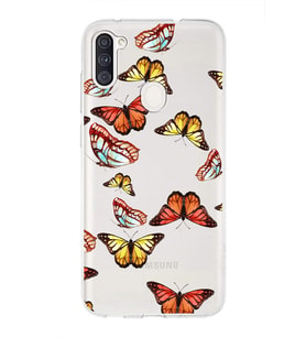 PrintiFy Samsung Galaxy A11 ile Uyumlu 1mm Slim Fit Water Color 2 Baskılı Şeffaf  Kılıf