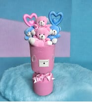Pembe ve Mavi Peluş Ayıcık Buketi