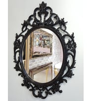 Ayna Denizi Vintage Black Taç Model Siyah Renk Dekoratif Ayna