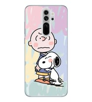 Redmi Note 8 Pro Uyumlu Snoopy ve Charlie Brown Tasarımlı Şeffaf Telefon Kılıfı