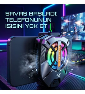 Telefon Soğutma Radyatörü, LED Sıcaklık Göstergeli Sessiz Yarı İletken Mini Fan