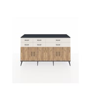 Kronos Konsol 3 Raflı 6 Çekmeceli 4 Kapaklı 176x59x99 Antrasit-Çam/Aytaşı
