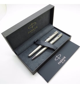Parker Sonnet Essential SS CT Roller Kalem + Tükenmez Kalem Set  İsme Özel Kalem  Hediyelik Kalem