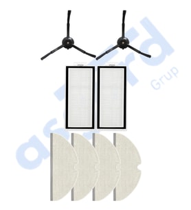 ROBOROCK Q5, Q5+, Q5 PRO,Q5 PRO+ UYUMLU 2 Yan Fırça 2 Filtre 4 Mop PKT-iasgf0000498