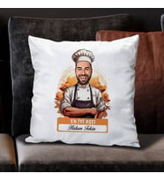 Kişiye Özel Hediye Karikatürlü En İyi Erkek Aşçı Yastık
