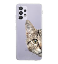 Samsung Galaxy A53  Kamera Korumalı  Kapak Catface Tasarımlı  Şeffaf Kılıf