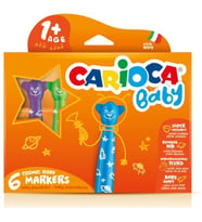 CARIOCA BABY TEDDY ŞEKİLLİ JUMBO YIKANABİLİR KEÇELİ BOYA KALEMİ 6'LI 42815