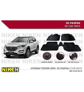 Hyundai Tucson Havuzlu 3D Paspas Niken Siyah 2015 Sonrası