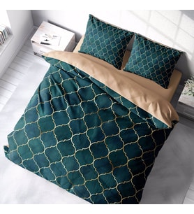 MonoHome Gold Line Moraccan 3D Pamuk Saten Çift Kişilik Nevresim Takımı (Çok Renkli)