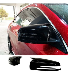 Mercedes S W221 Batman Yarasa Ayna Kapağı Parlak Siyah ABS 2010 2011 2012 2013