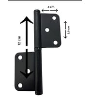 Mey İthalat® 12 cm Siyah Yönsüz Cerman Menteşe