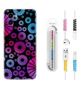 Vivo Y15S Y32 Y33S Y51 Y53S Kılıf Kablo Koruma Spiral Silikon Daireler 1751