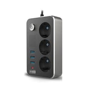 River World 2 Metre Termal Akım Korumalı 10 A 2500 W 3'lü Priz ve 3 USB 'si Bulunan Isıya Dayanıklı Uzatma Kablosu
