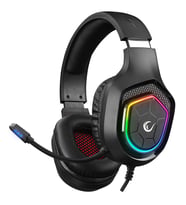 Rampage RM-K90 VECTOR RGB Kafa Üstü Oyuncu Kulaklığı 3.5mm+USB PC/PS4/PS5/XBOX (Siyah-Siyah)