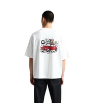 Erkek Oversize Tişört Vintage Araba Grafik Baskı Nostalji Retro Çizgi Sanat Günlük Konforlu Rahat