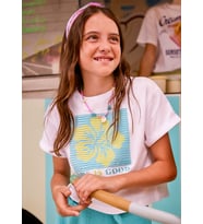 Mayoral Kız Çocuk Baskılı Tshirt Beyaz