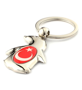 Pengüen Figürlü Ay Yıldız  Damla Logolu Anahtarlık ''NewLifePromosyon'' MDL125