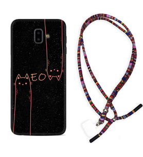 Samsung J6 Plus J7 Prime J7 Pro M20 Kılıf Boyun Asklı Rasta Silikon Meow 1657