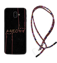 Samsung J6 Plus J7 Prime J7 Pro M20 Kılıf Boyun Asklı Rasta Silikon Meow 1657