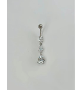Su Damlası Detaylı Sallantılı Göbek Piercing