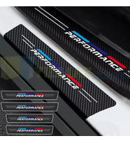 Bmw M Performance Logo Karbon Kapı Eşiği Oto Sticker Etiket Yapıştırma Araba Çıkartma 4 Parça