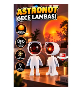 Astronot Tasarımlı 360° Hareketli Başlıklı LED Gece Lambası