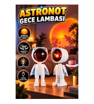 Astronot Tasarımlı 360° Hareketli Başlıklı LED Gece Lambası