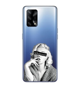 Oppo A74 Uyumlu Marilyn Monroe Desenli Şeffaf Telefon Kılıfı
