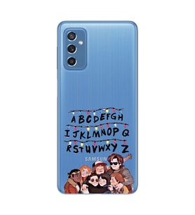Samsung Galaxy M52 Uyumlu Stranger Things Desenli Şeffaf Telefon Kılıfı